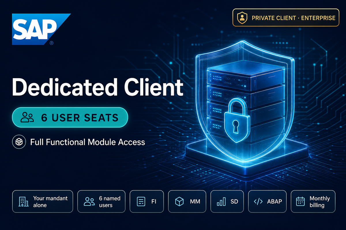 Private SAP Client Access for Teams — 6 Users, Dedicated S/4HANA (Monthly) - undefined